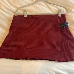 Helmet Lang red and black gingham mini skirt